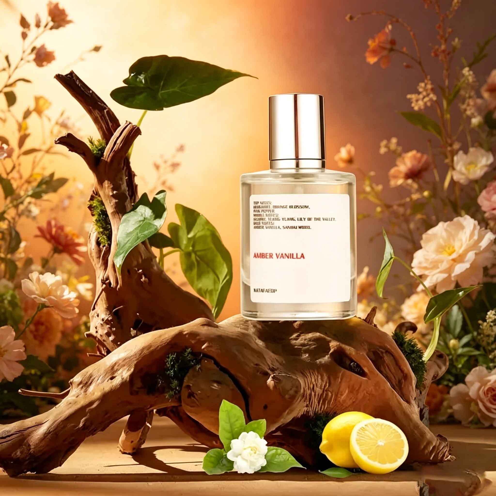 Perfume Fragrance Powder - 앰버 바닐라 향수, 시트러스 페어 향과